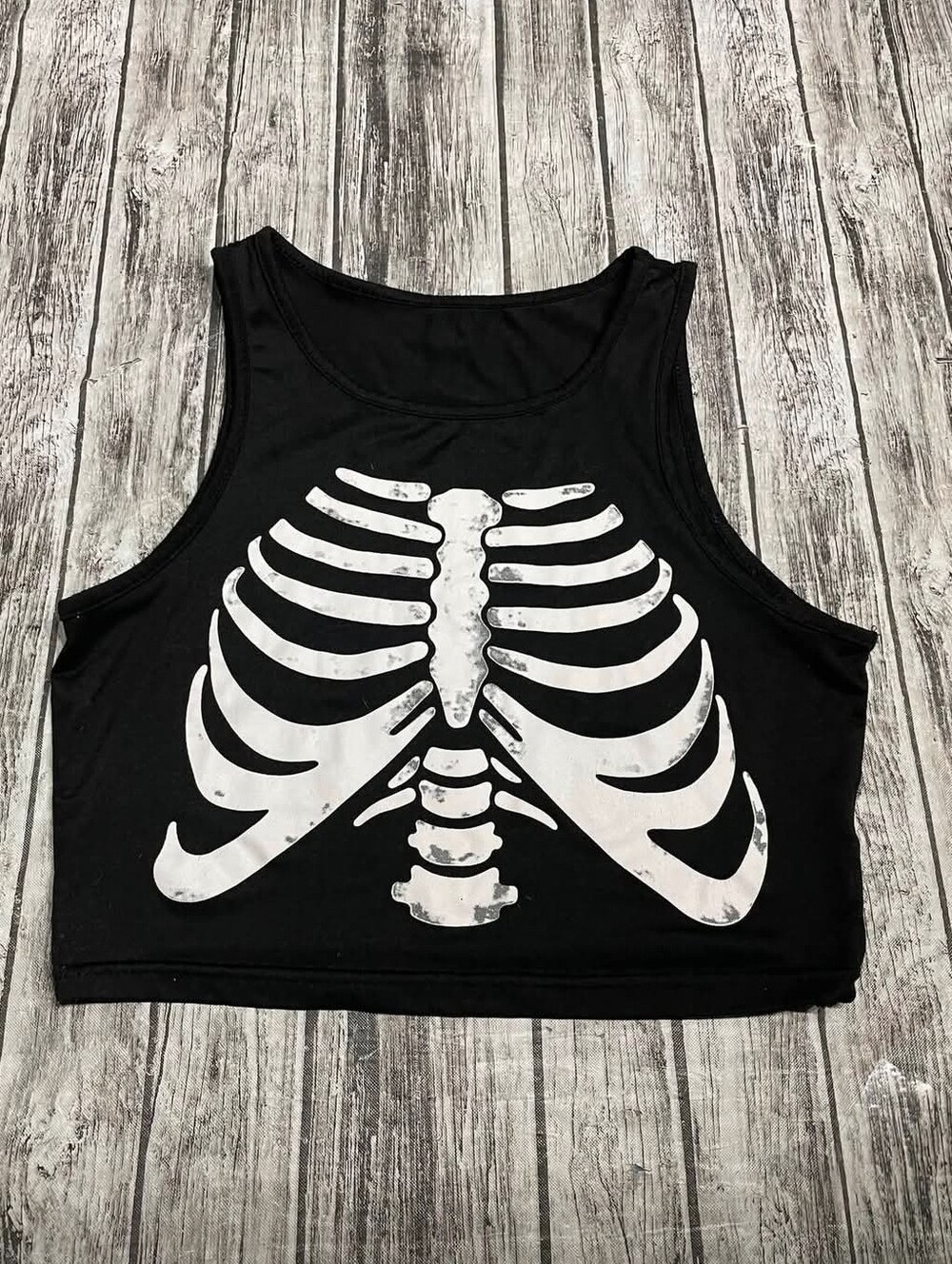 Ladies Medium Skeleton Crop Top Tank Top Excellent Condition